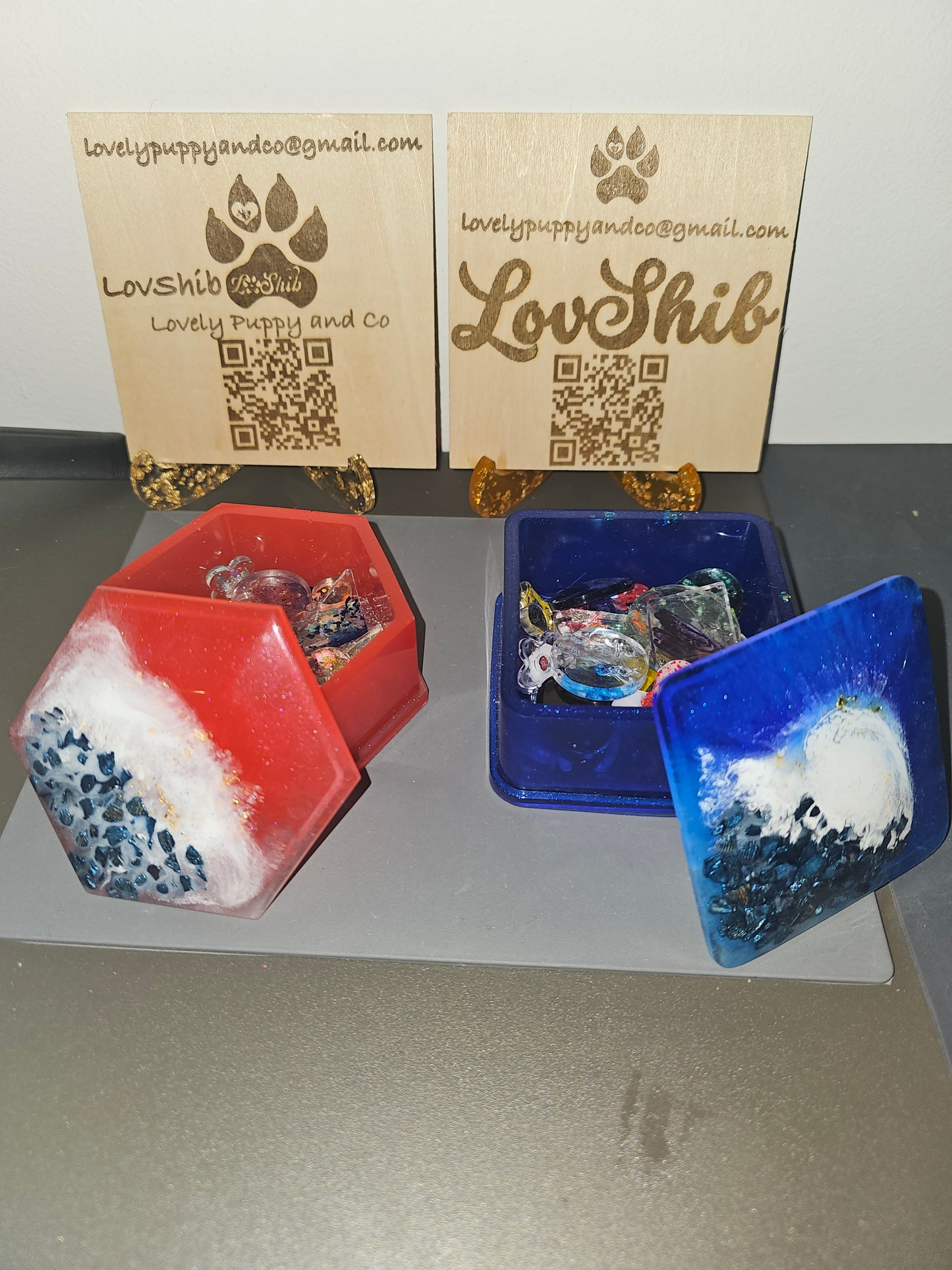 Boîte à bijoux en résine (1 pcs)