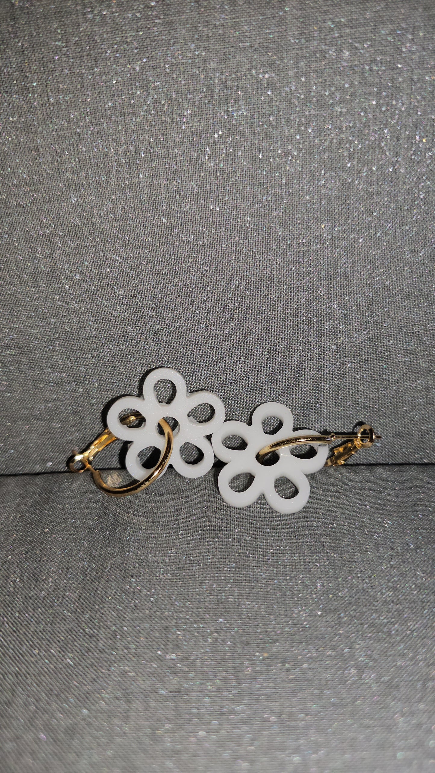 Paire de Pampilles en résine avec boucle d'oreilles créole en acier inox (2 pcs)