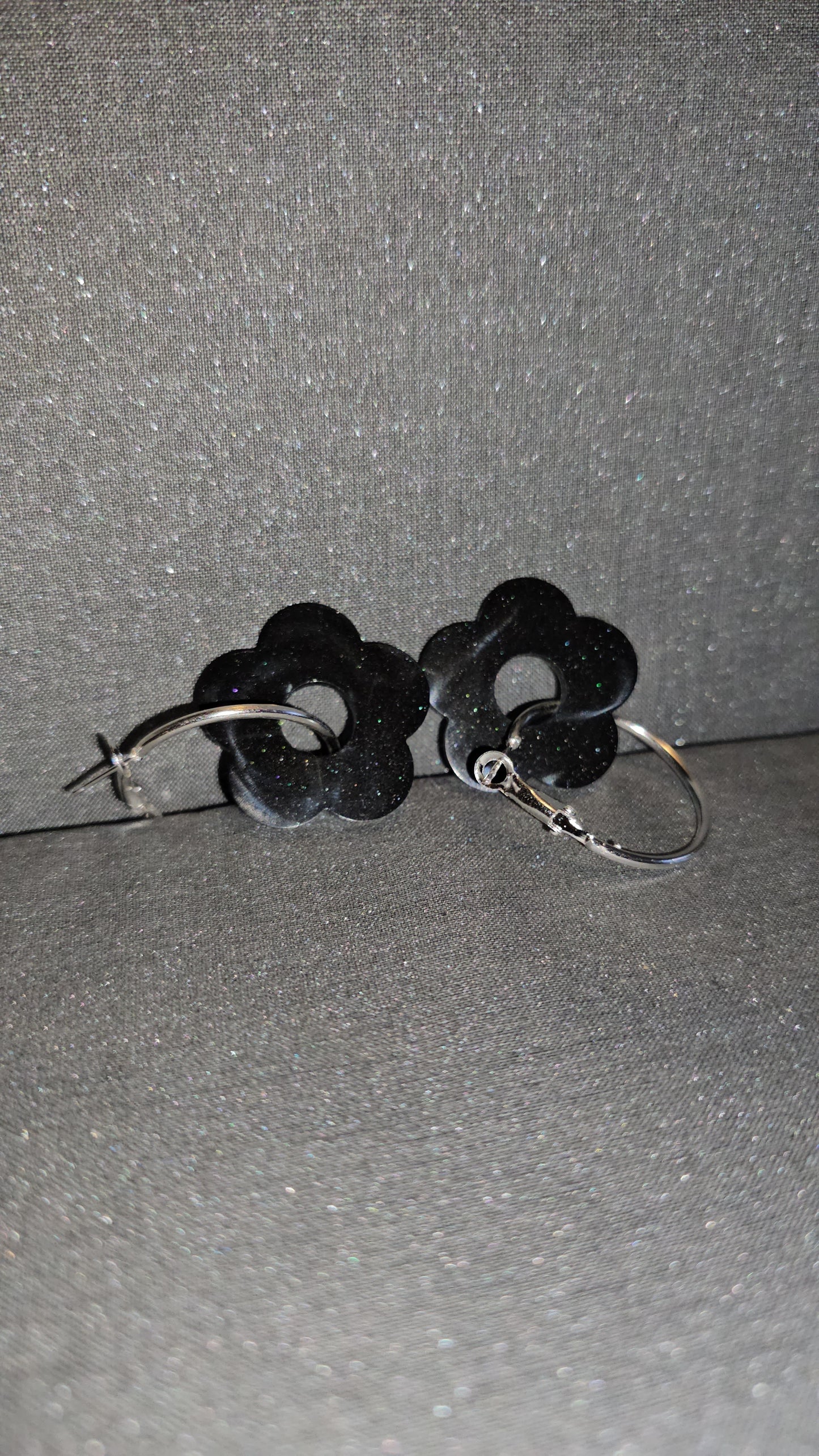Paire de Pampilles en résine avec boucle d'oreilles créole en acier inox (2 pcs)