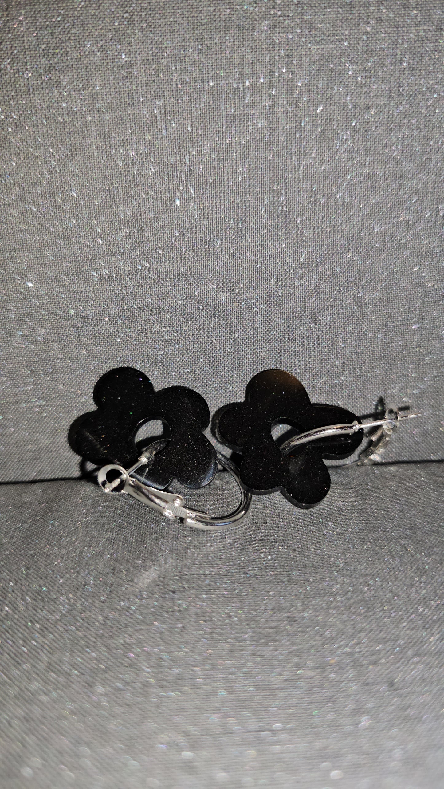 Paire de Pampilles en résine avec boucle d'oreilles créole en acier inox (2 pcs)
