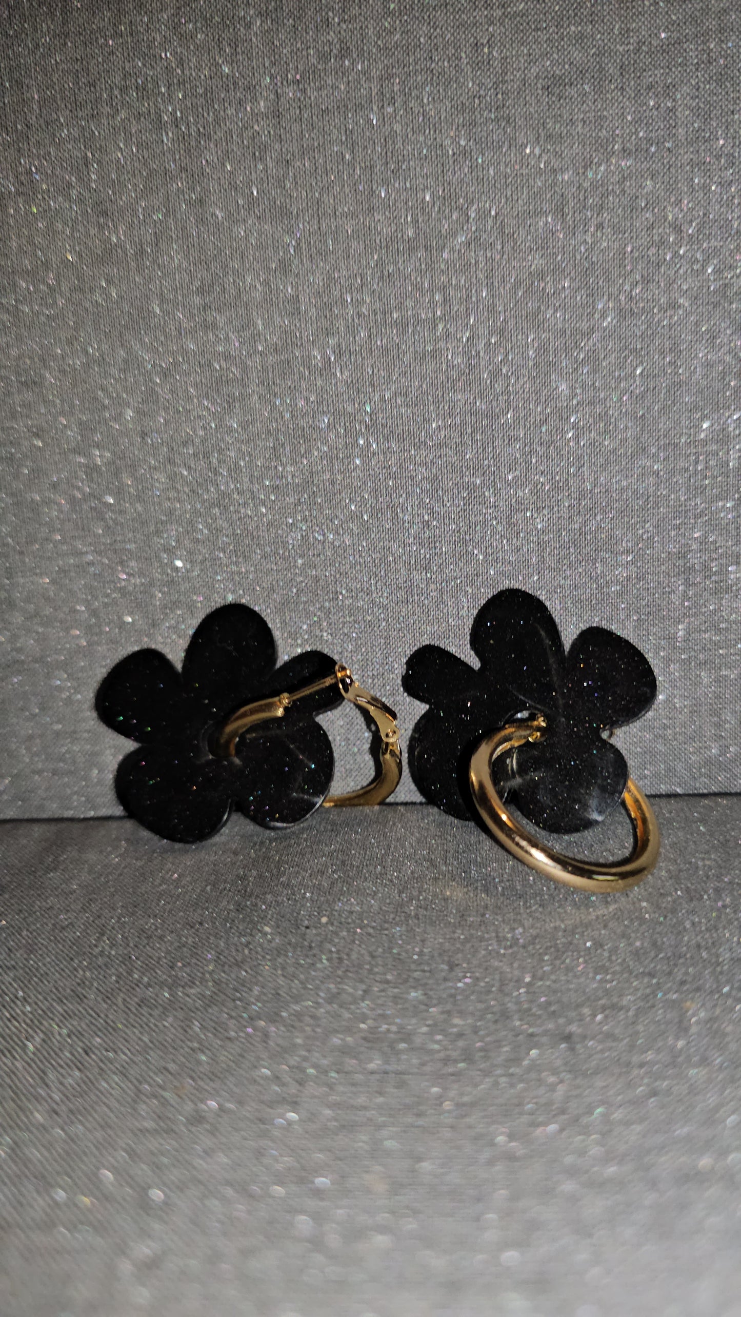 Paire de Pampilles en résine avec boucle d'oreilles créole en acier inox (2 pcs)