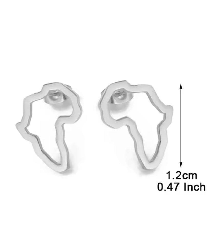 ✨ Boucles d’Oreilles en Acier Inoxydable – Carte de la Guadeloupe, Martinique 🇲🇶, Guyane 🇬🇫 & Réunion 🇷🇪
