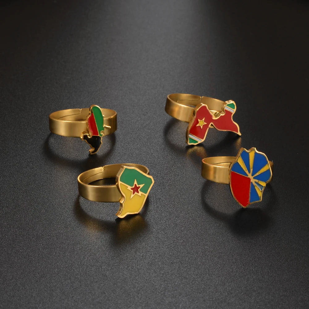 💍✨ Petites Bagues Ajustables en Acier Inoxydable – Guadeloupe, Martinique🇲🇶, Guyane🇬🇫 & Réunion🇷🇪