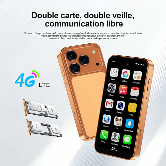 đ±Mini Smartphone Android 12 de poche 4G LTE â Double SIM - Nouveau modĂšle