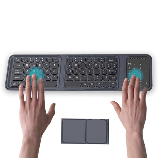 âšïž Clavier Sans Fil Pliant Ă Trois Volets Bluetooth âą PavĂ© tactile & numĂ©rique âą Ultra portable