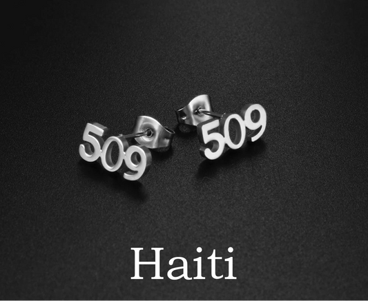 💎🇭🇹 Boucles d’Oreilles HAÏTI 509 en Acier inoxydable • Finition Or ou Argent