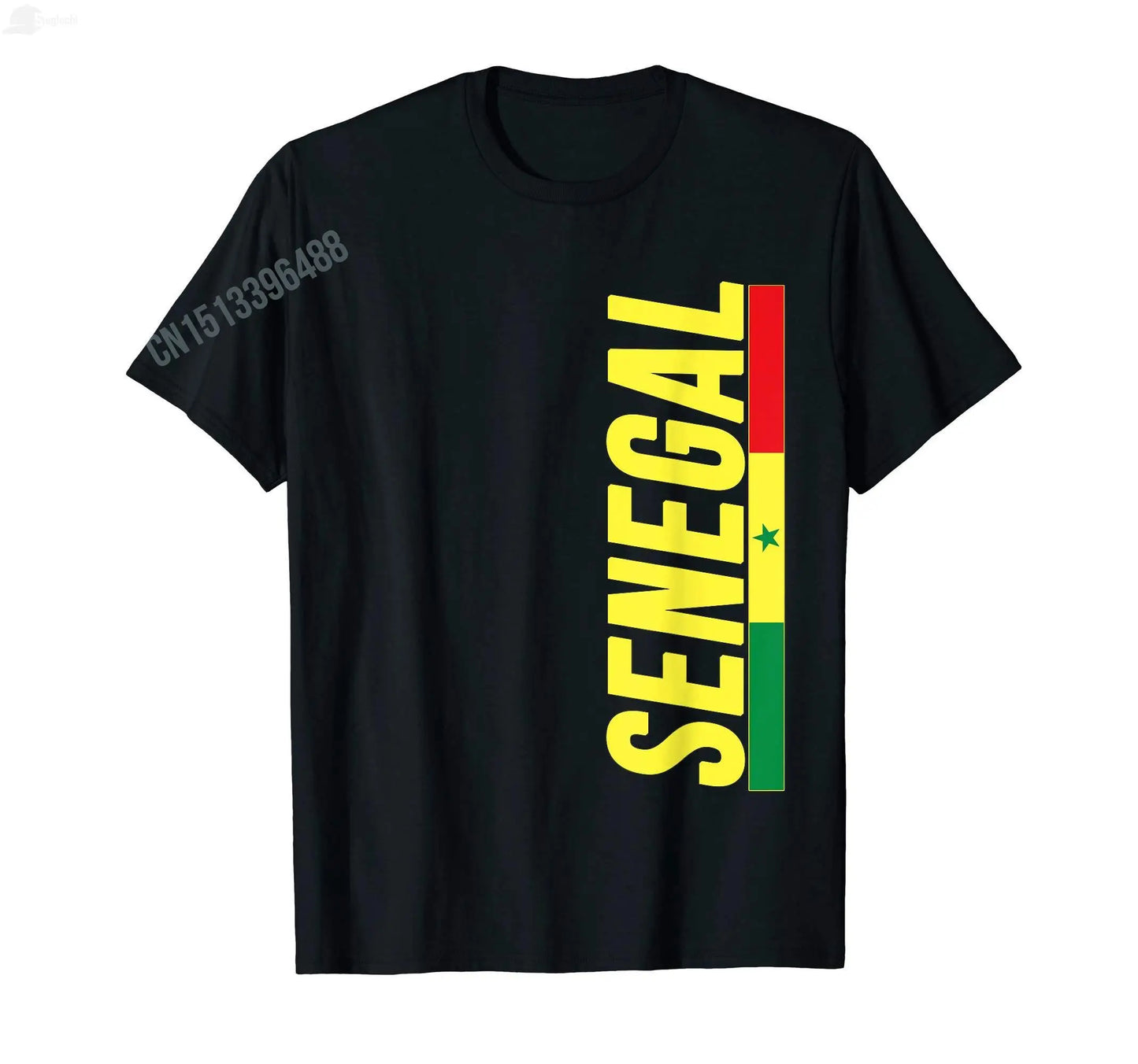 🇸🇳 👕 T-Shirt Noir Sénégal – Design Culture & Fierté Nationale