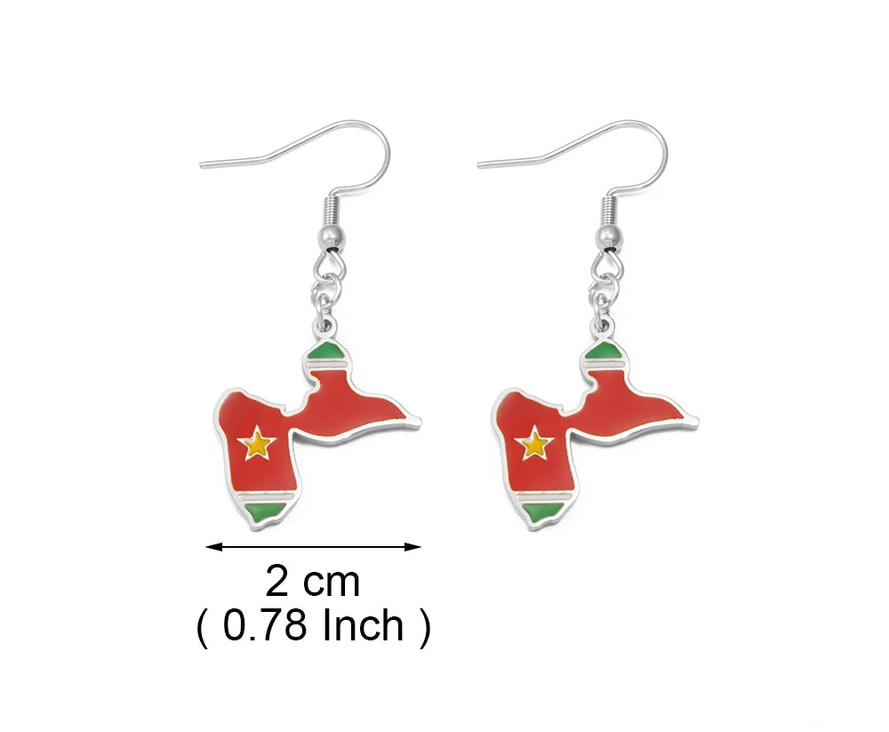 ✨ Boucles d’Oreilles en Acier Inoxydable – Carte de la Guadeloupe, Martinique 🇲🇶, Guyane 🇬🇫 & Réunion 🇷🇪