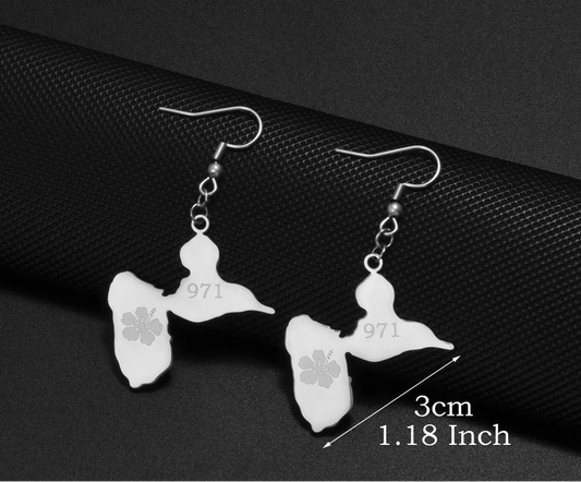 âš Boucles dâOreilles en Acier Inoxydable â Carte de la Guadeloupe