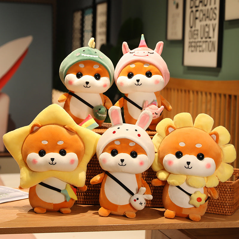 Peluche mignon Shiba inu multisituation "DropShib"