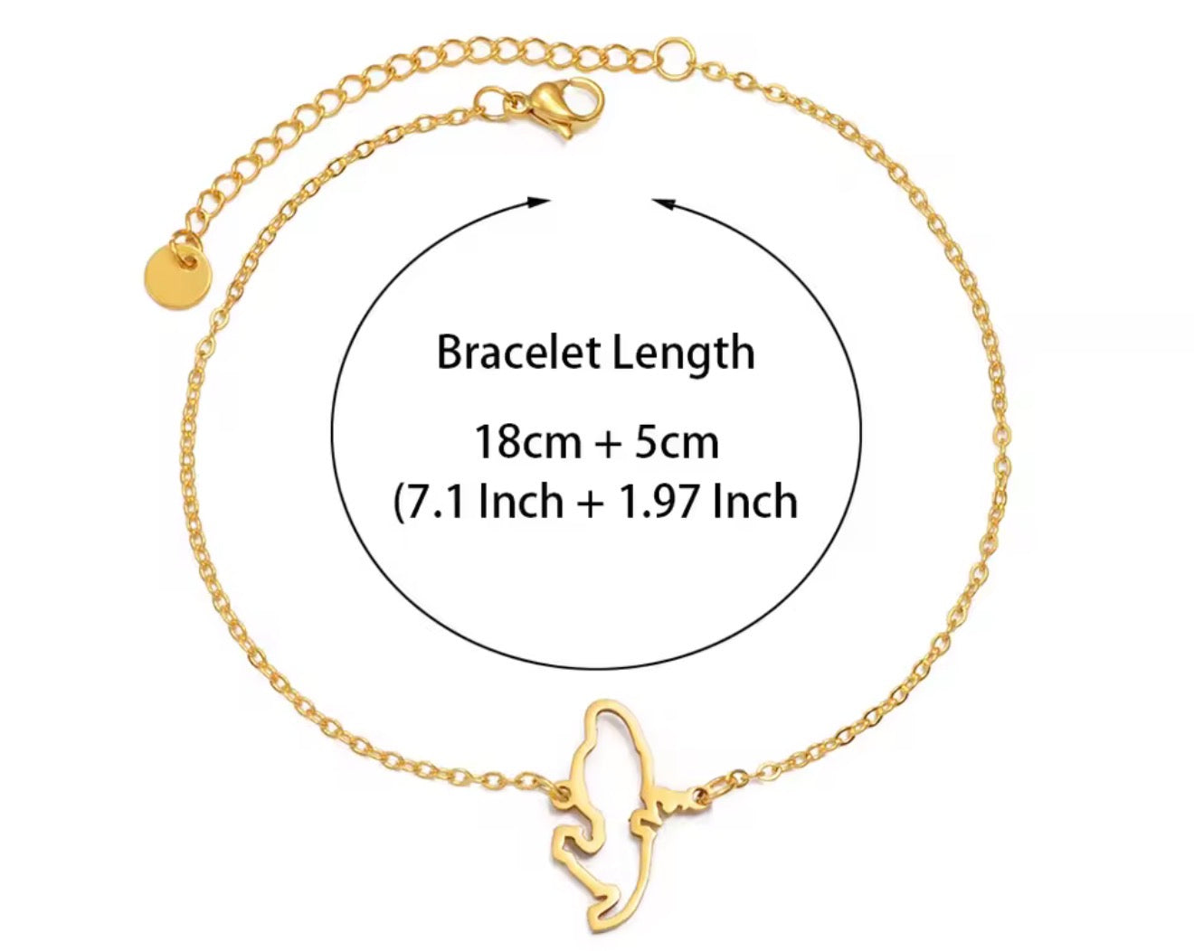 ✨⛓️ Bracelet, chaine de cheville ou collier en Acier Inoxydable rond – Carte de la Guadeloupe