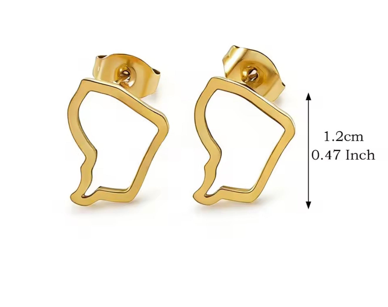 ✨ Boucles d’Oreilles en Acier Inoxydable – Carte de la Guadeloupe, Martinique 🇲🇶, Guyane 🇬🇫 & Réunion 🇷🇪