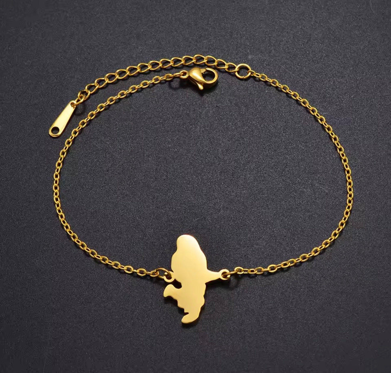 ✨⛓️ Bracelet, chaine de cheville ou collier en Acier Inoxydable rond – Carte de la Guadeloupe