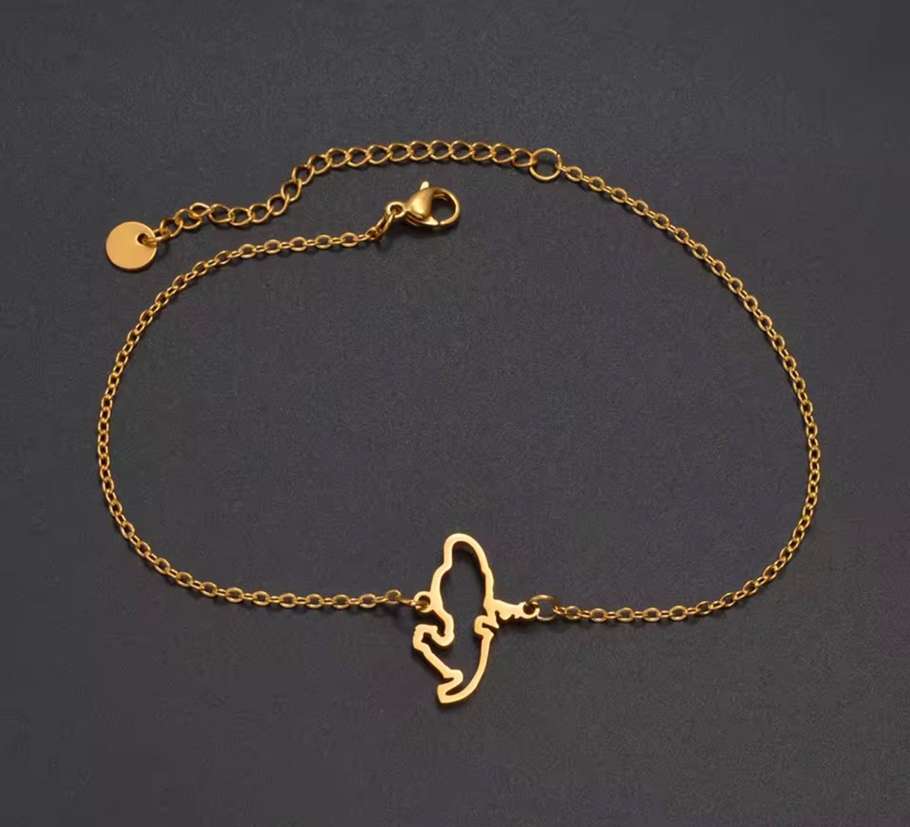 ✨⛓️ Bracelet, chaine de cheville ou collier en Acier Inoxydable rond – Carte de la Guadeloupe