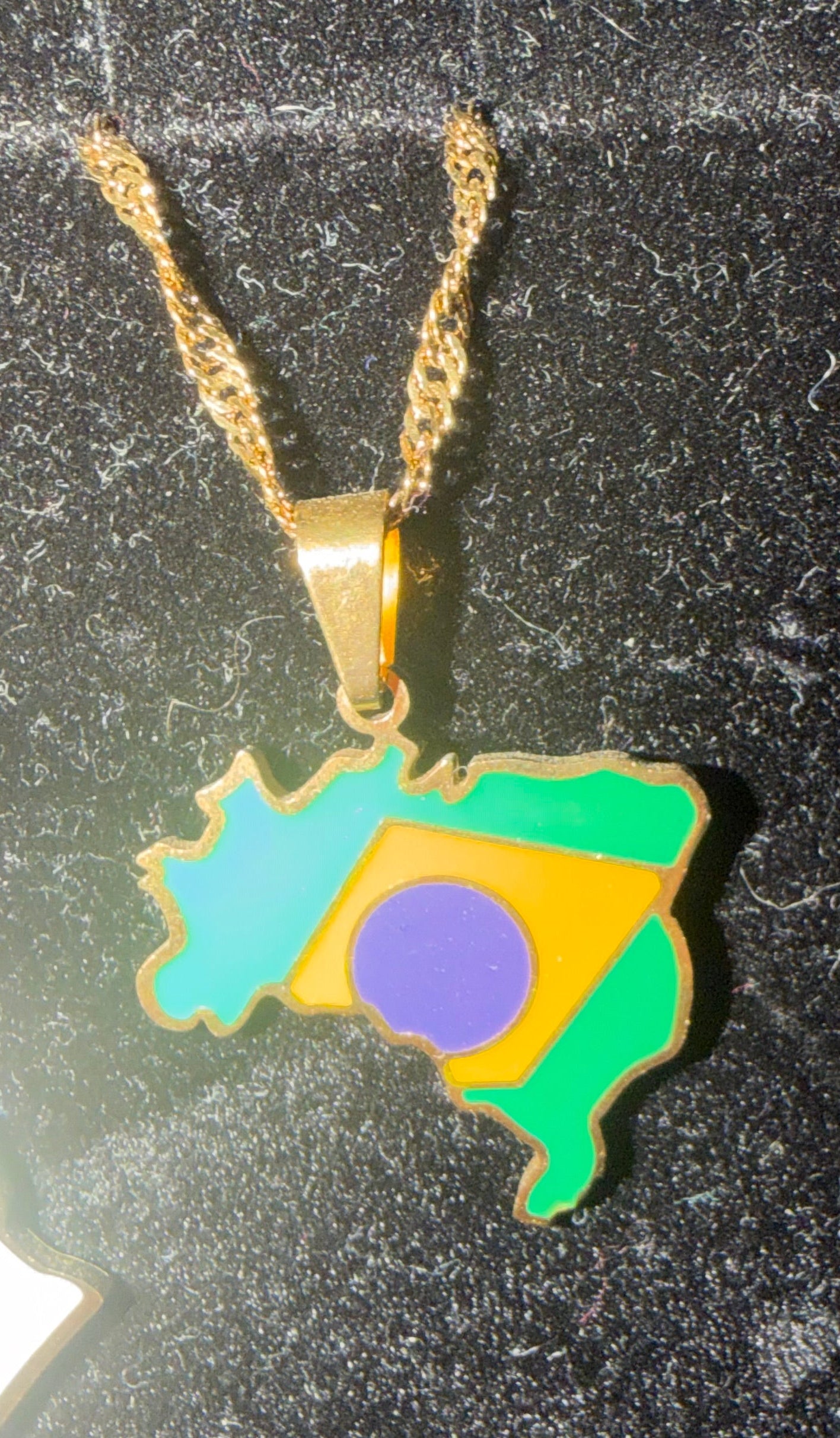 ✨ Collier Chaîne + Pendentif Pays d’Outre-Mer, Caraïbes et Afrique – Acier Inoxydable Or ou Argent (1 pcs)
