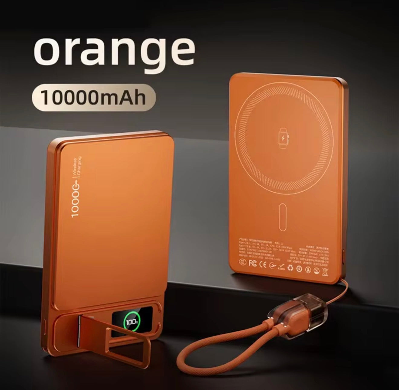 🔋📱 Chargeur Externe Sans Fil MagSafe 3 en 1 – Charge Rapide avec Écran TFT