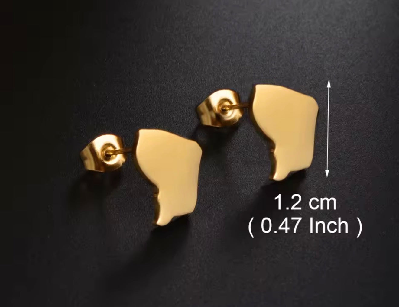 ✨ Boucles d’Oreilles en Acier Inoxydable – Carte de la Guadeloupe, Martinique 🇲🇶, Guyane 🇬🇫 & Réunion 🇷🇪