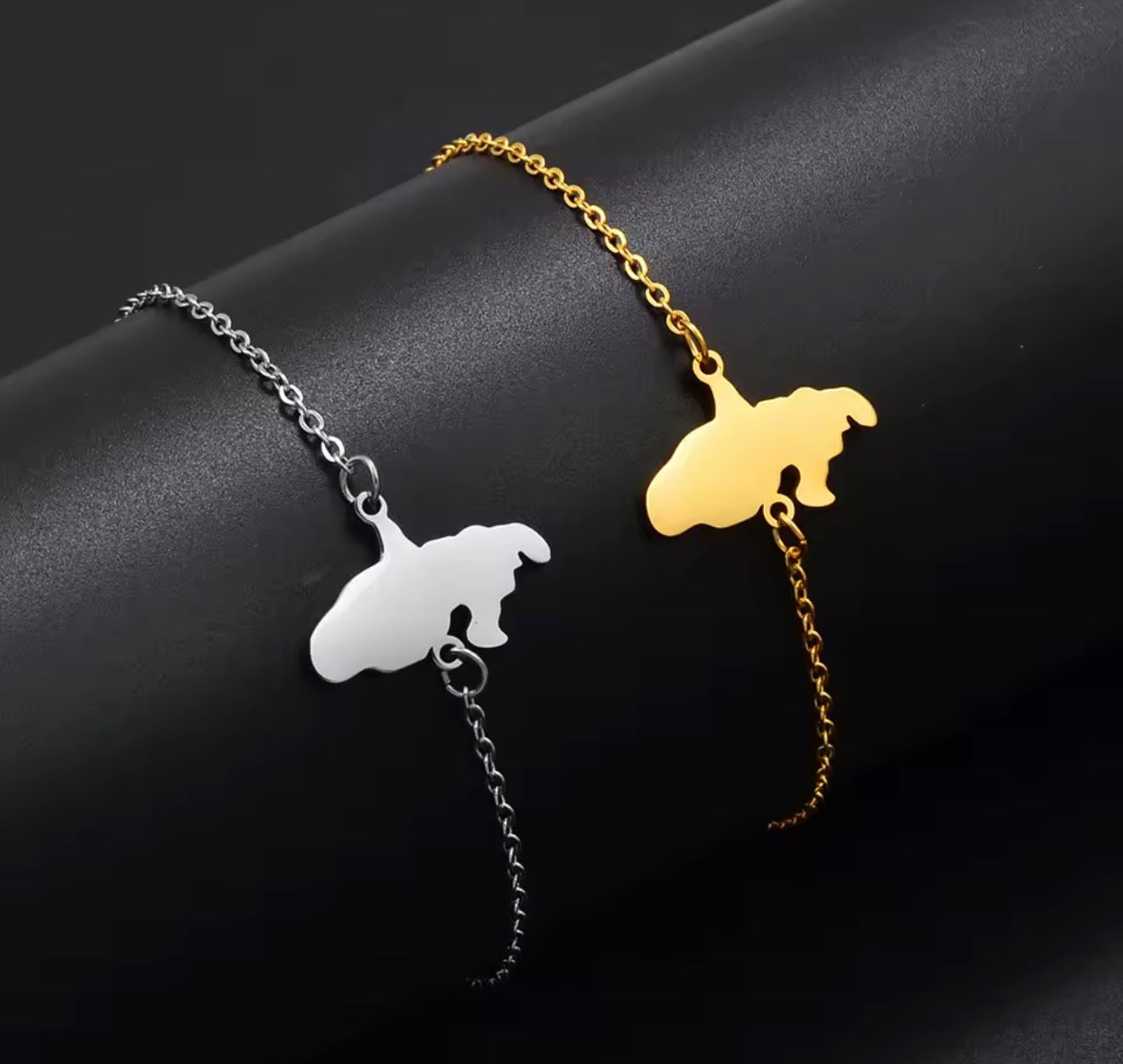 ✨⛓️ Bracelet, chaine de cheville ou collier en Acier Inoxydable rond – Carte de la Guadeloupe