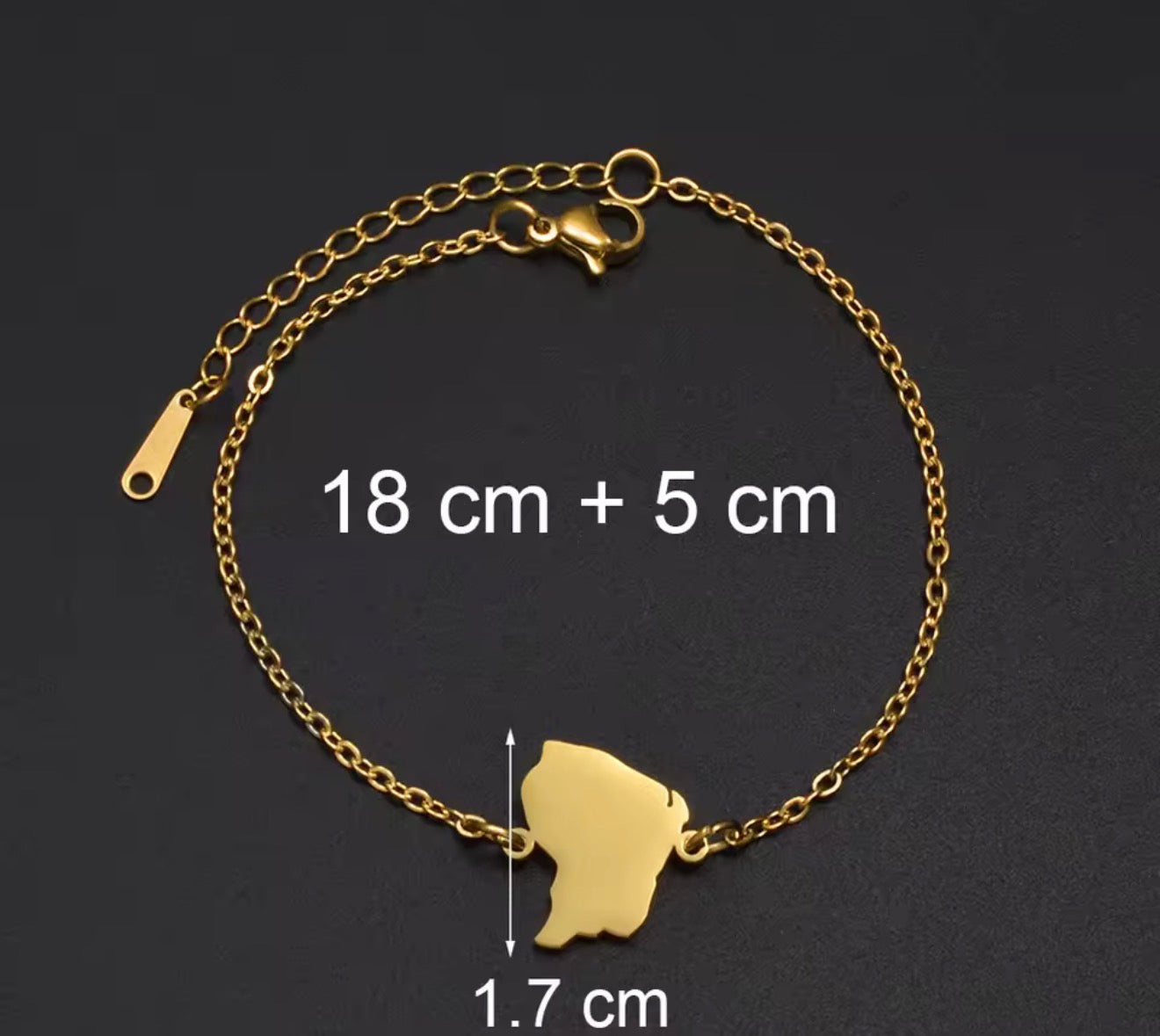 ✨⛓️ Bracelet, chaine de cheville ou collier en Acier Inoxydable rond – Carte de la Guadeloupe