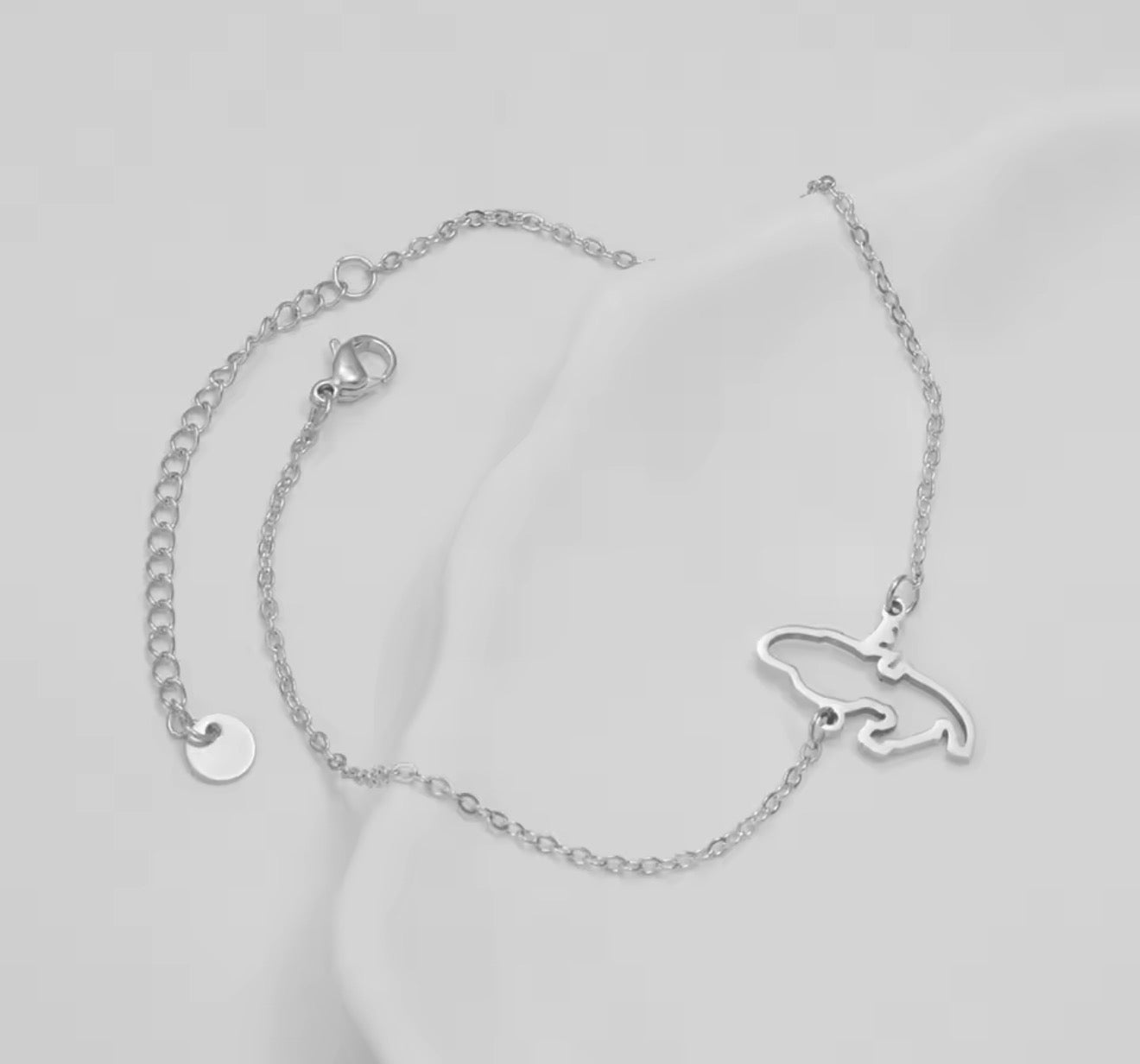 ✨⛓️ Bracelet, chaine de cheville ou collier en Acier Inoxydable rond – Carte de la Guadeloupe