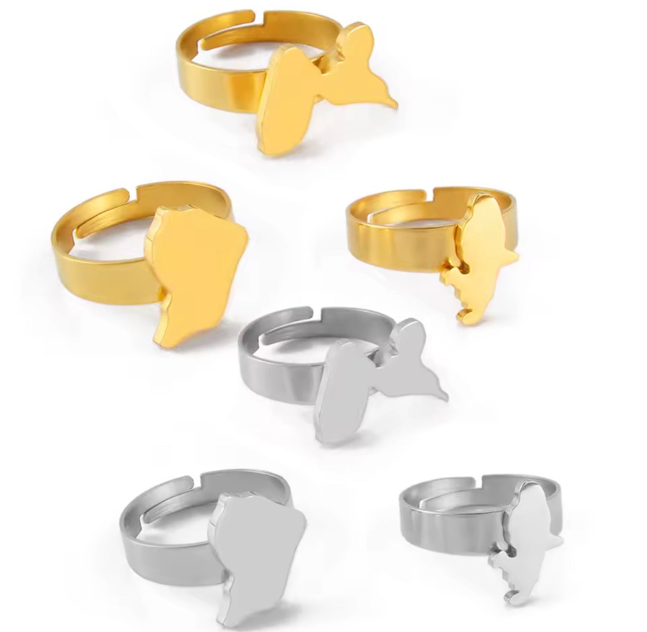 💍✨ Petites Bagues Ajustables en Acier Inoxydable – Guadeloupe, Martinique🇲🇶, Guyane🇬🇫 & Réunion🇷🇪