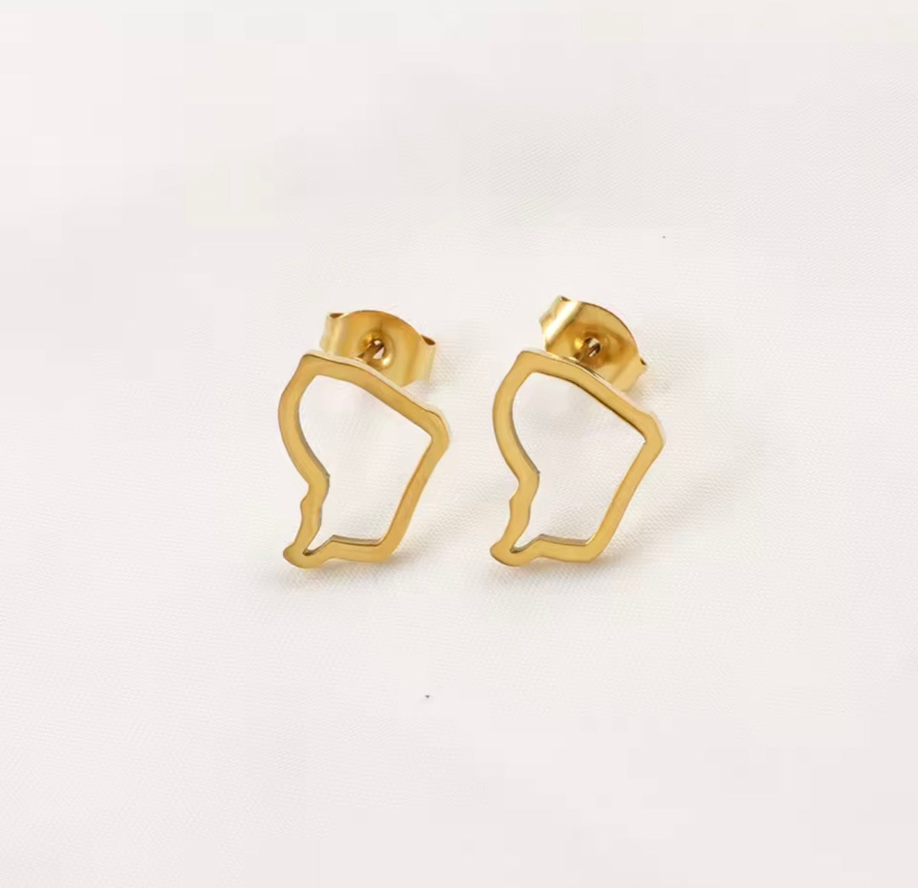 ✨ Boucles d’Oreilles en Acier Inoxydable – Carte de la Guadeloupe, Martinique 🇲🇶, Guyane 🇬🇫 & Réunion 🇷🇪