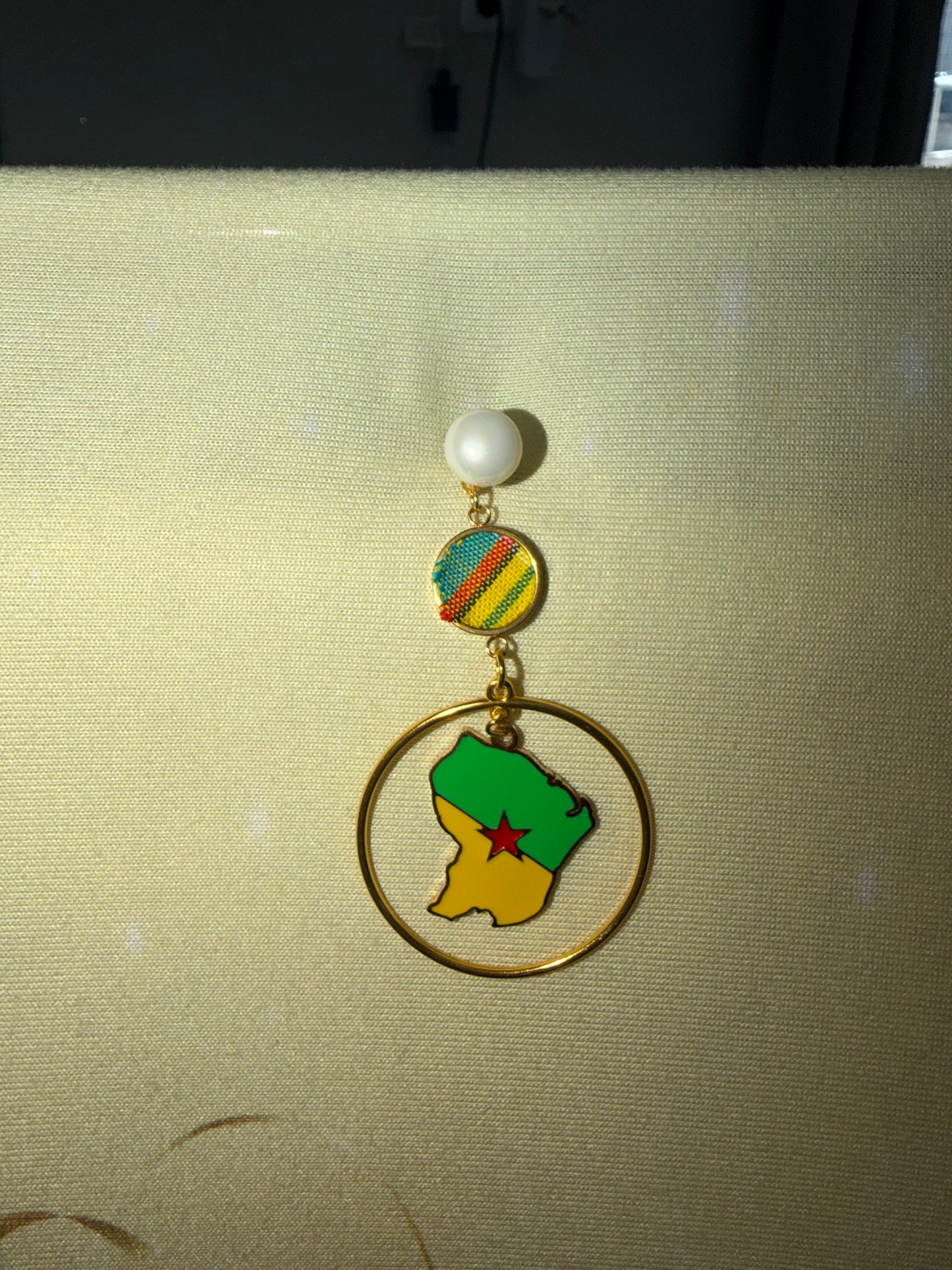 🌺 Boucles d’Oreilles madras «MADRÉLYA» Antilles/Guyane