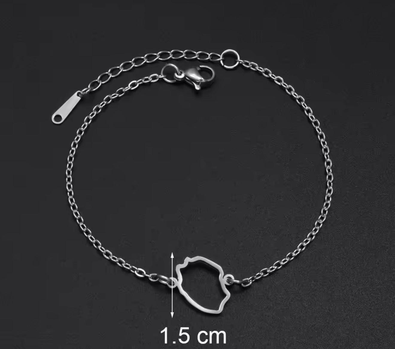 ✨⛓️ Bracelet, chaine de cheville ou collier en Acier Inoxydable rond – Carte de la Guadeloupe