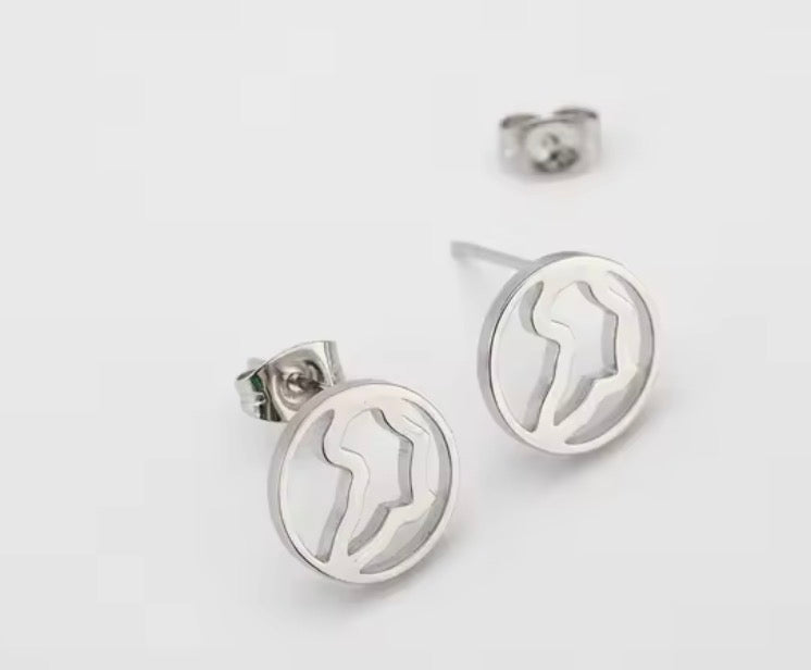✨ Boucles d’Oreilles en Acier Inoxydable – Carte de la Guadeloupe, Martinique 🇲🇶, Guyane 🇬🇫 & Réunion 🇷🇪