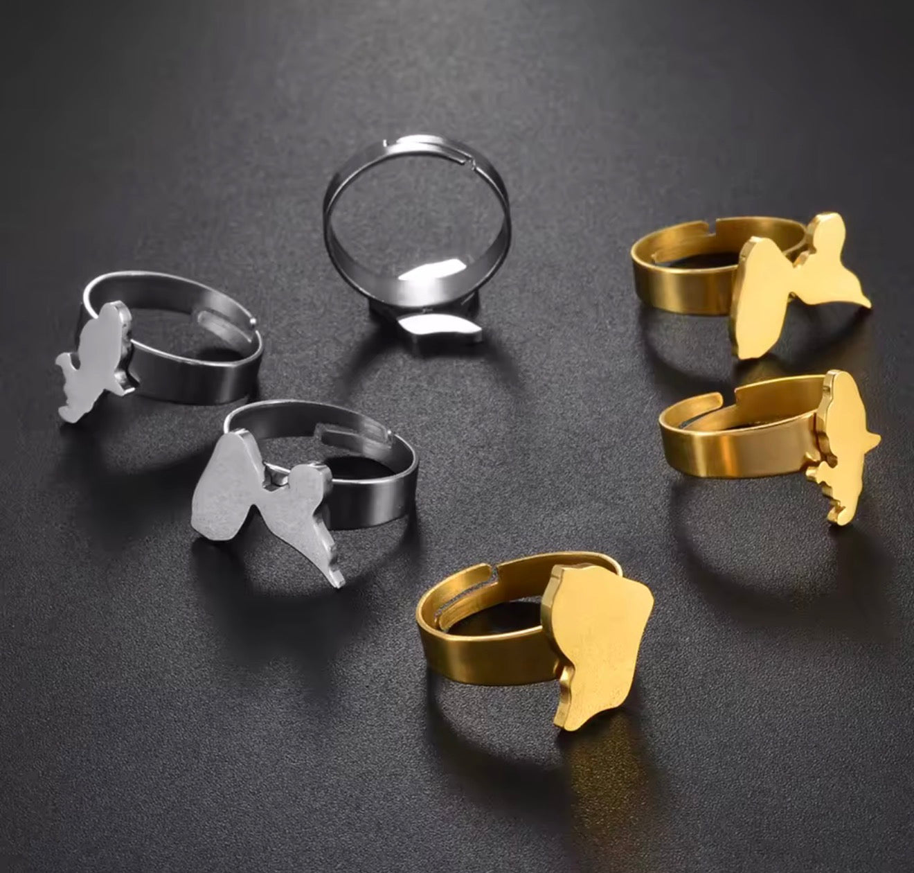 💍✨ Petites Bagues Ajustables en Acier Inoxydable – Guadeloupe, Martinique🇲🇶, Guyane🇬🇫 & Réunion🇷🇪