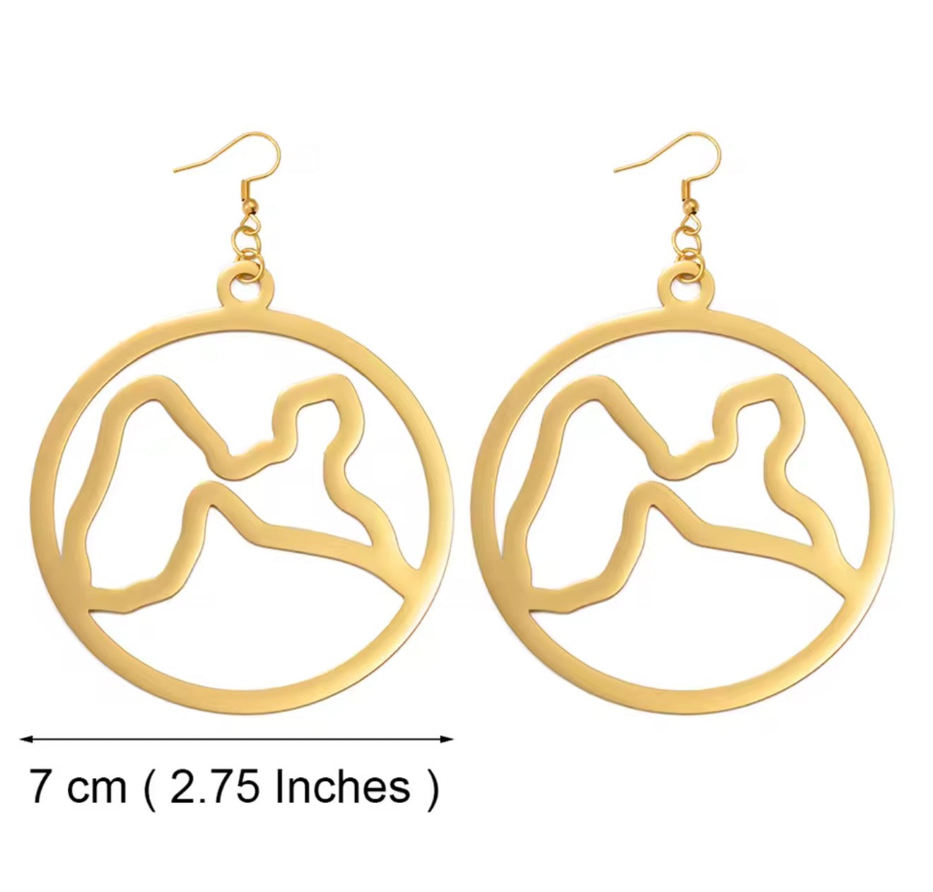 ✨ Boucles d’Oreilles en Acier Inoxydable – Carte de la Guadeloupe