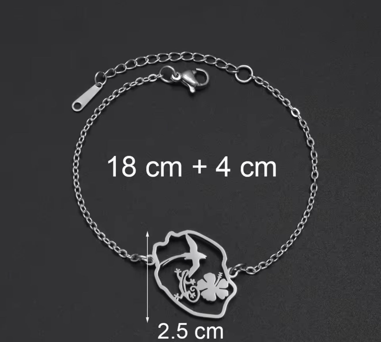 ✨⛓️ Bracelet, chaine de cheville ou collier en Acier Inoxydable rond – Carte de la Guadeloupe