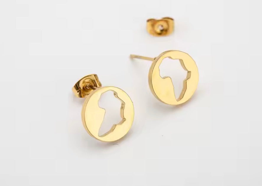 ✨ Boucles d’Oreilles en Acier Inoxydable – Carte de la Guadeloupe, Martinique 🇲🇶, Guyane 🇬🇫 & Réunion 🇷🇪