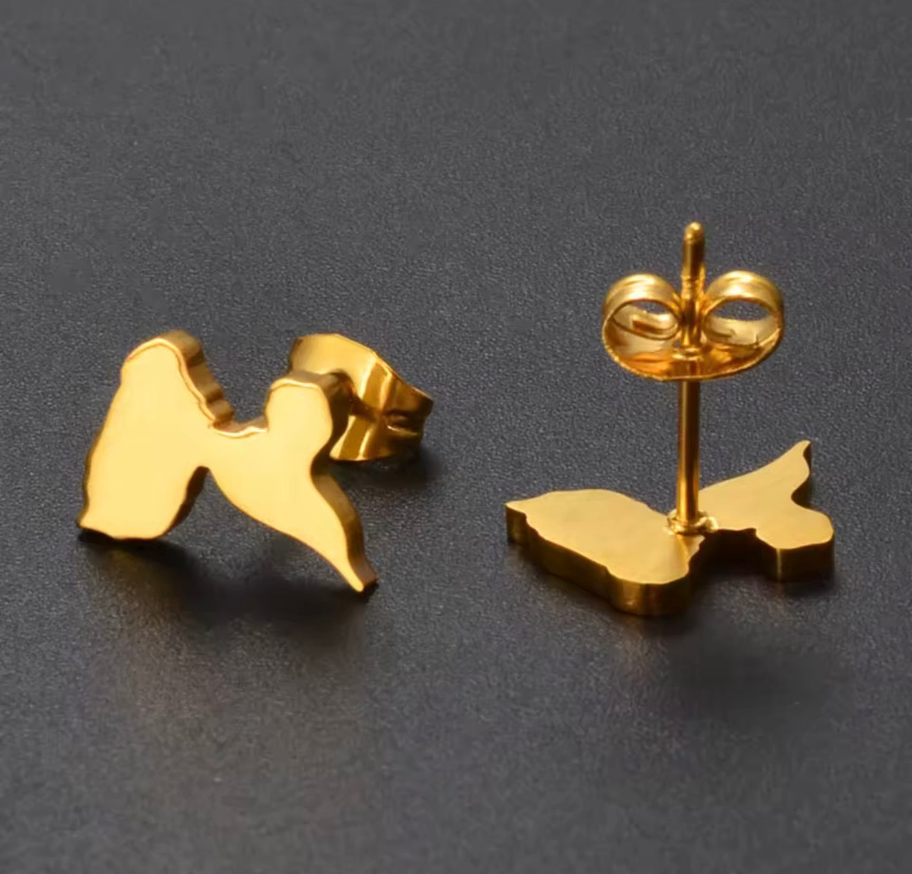 ✨ Boucles d’Oreilles en Acier Inoxydable – Carte de la Guadeloupe, Martinique 🇲🇶, Guyane 🇬🇫 & Réunion 🇷🇪