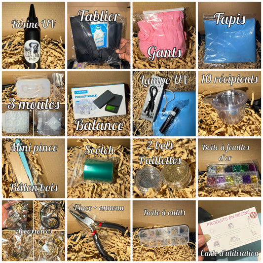 🎨 Coffret Créatif Résine UV – Kit Complet Débutant (34 pièces)