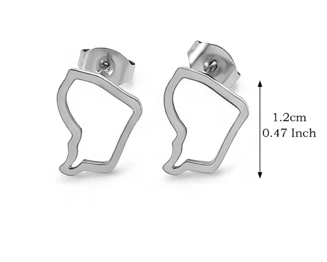 ✨ Boucles d’Oreilles en Acier Inoxydable – Carte de la Guadeloupe, Martinique 🇲🇶, Guyane 🇬🇫 & Réunion 🇷🇪