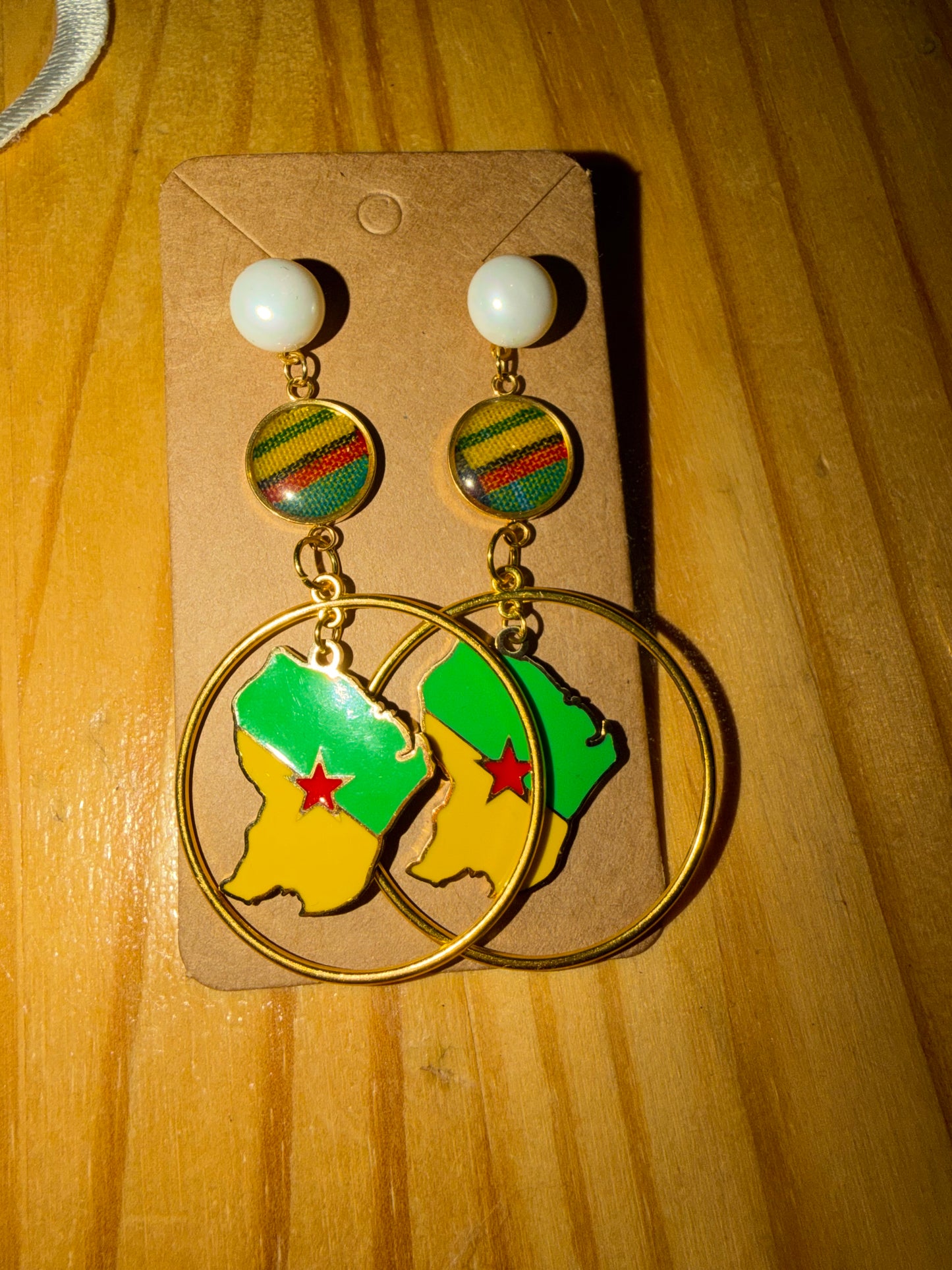 🌺 Boucles d’Oreilles madras «MADRÉLYA» Antilles/Guyane