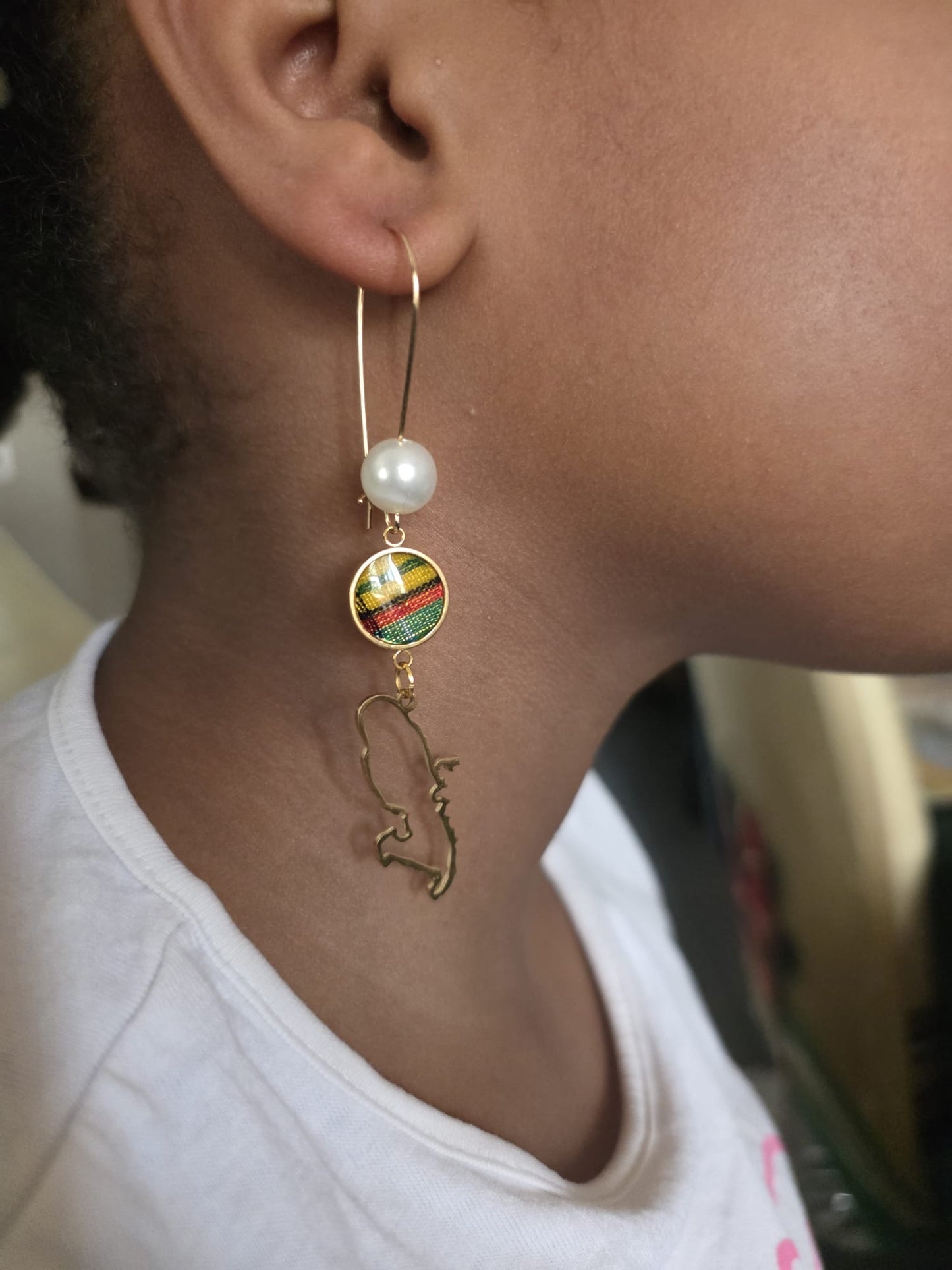 🌺 Boucles d’Oreilles madras «MADRÉLYA» Antilles/Guyane