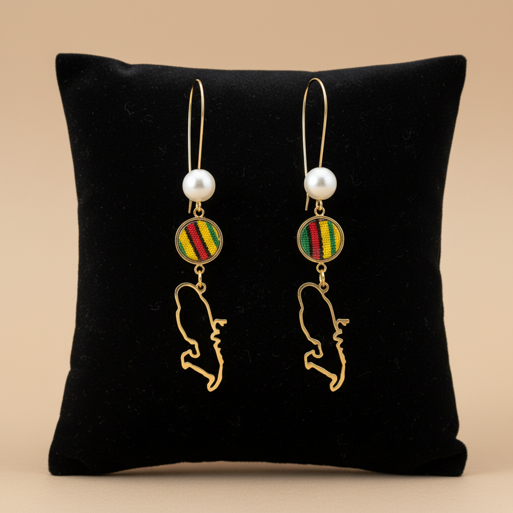 🌺 Boucles d’Oreilles madras «MADRÉLYA» Antilles/Guyane