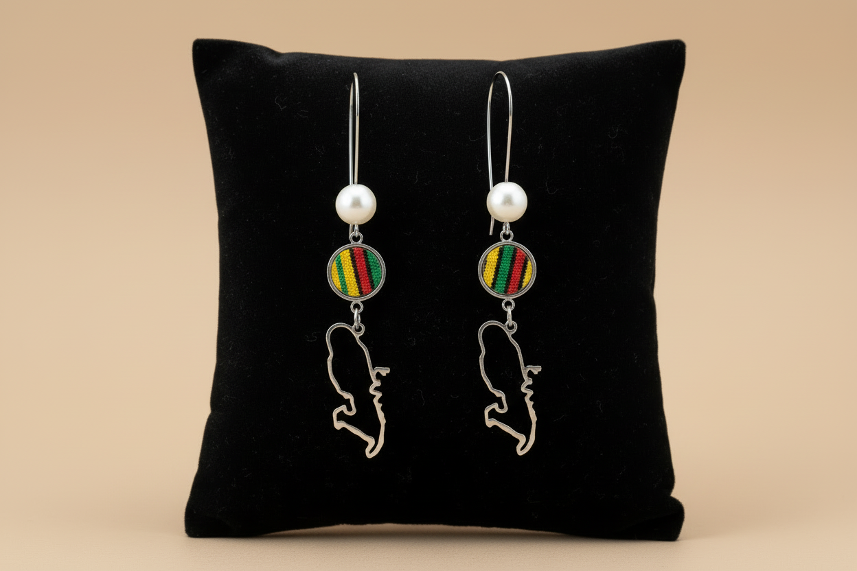 🌺 Boucles d’Oreilles madras «MADRÉLYA» Antilles/Guyane