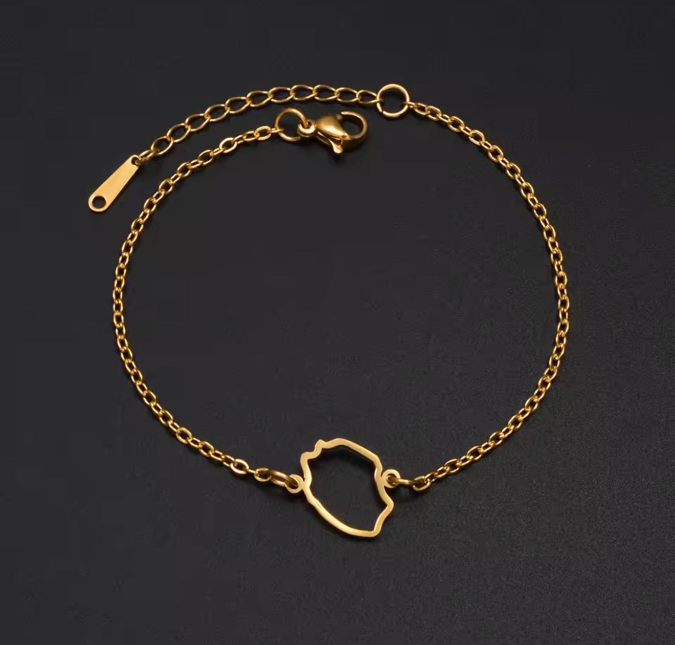 ✨⛓️ Bracelet, chaine de cheville ou collier en Acier Inoxydable rond – Carte de la Guadeloupe