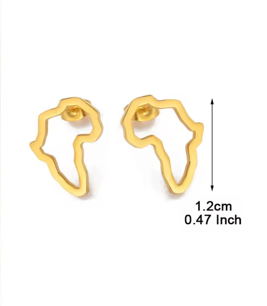 ✨ Boucles d’Oreilles en Acier Inoxydable – Carte de la Guadeloupe, Martinique 🇲🇶, Guyane 🇬🇫 & Réunion 🇷🇪