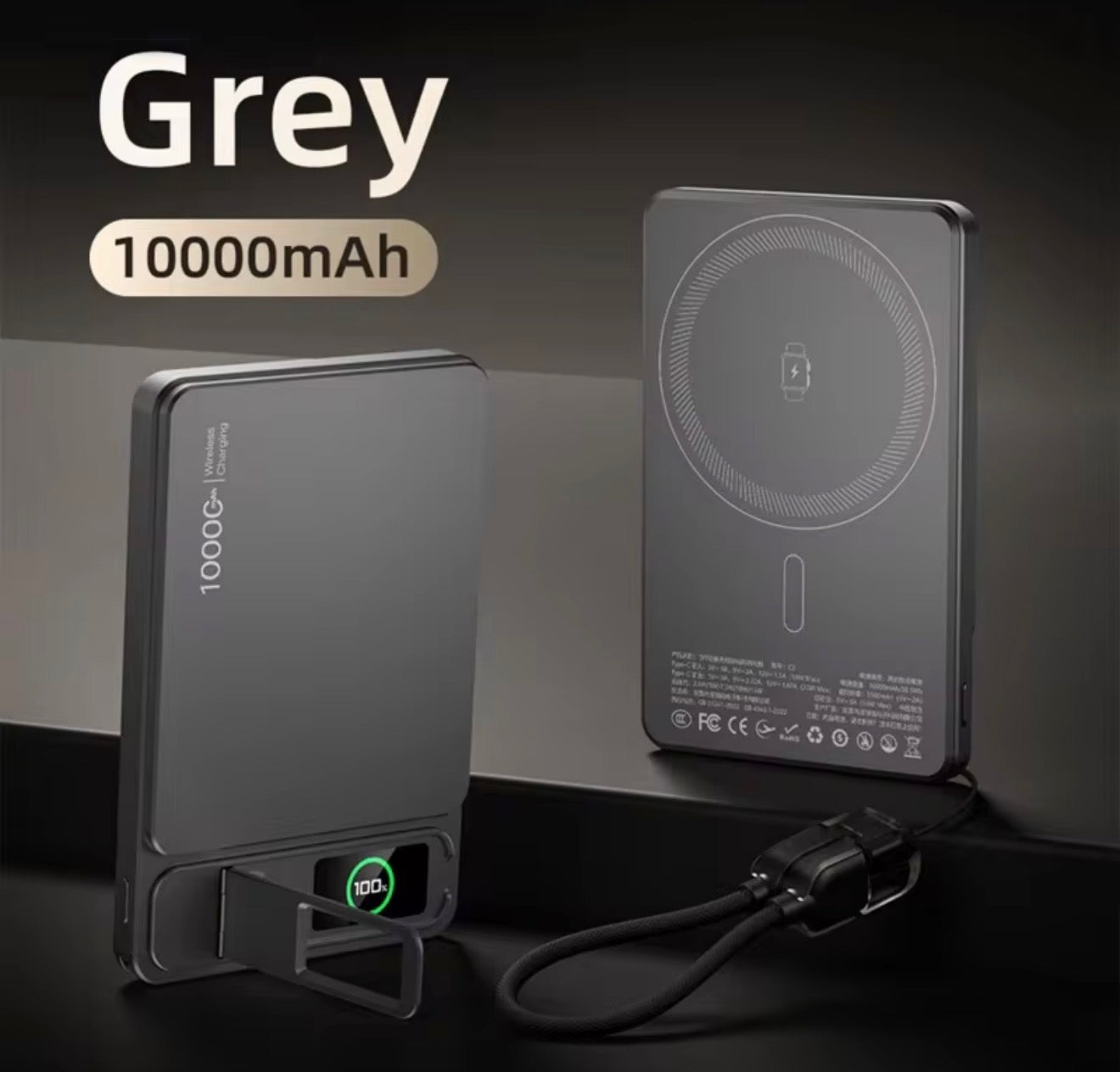 🔋📱 Chargeur Externe Sans Fil MagSafe 3 en 1 – Charge Rapide avec Écran TFT