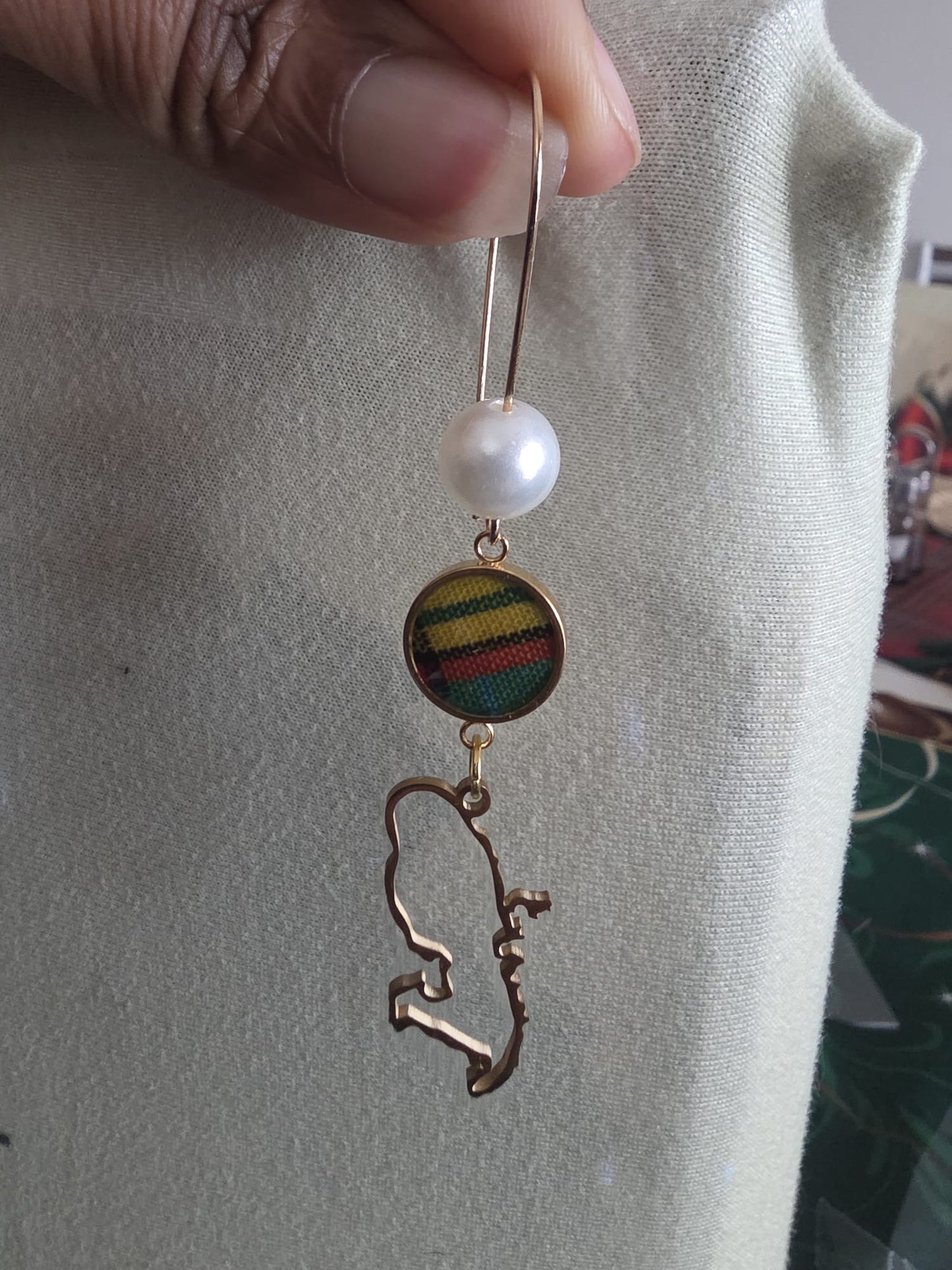 🌺 Boucles d’Oreilles madras «MADRÉLYA» Antilles/Guyane