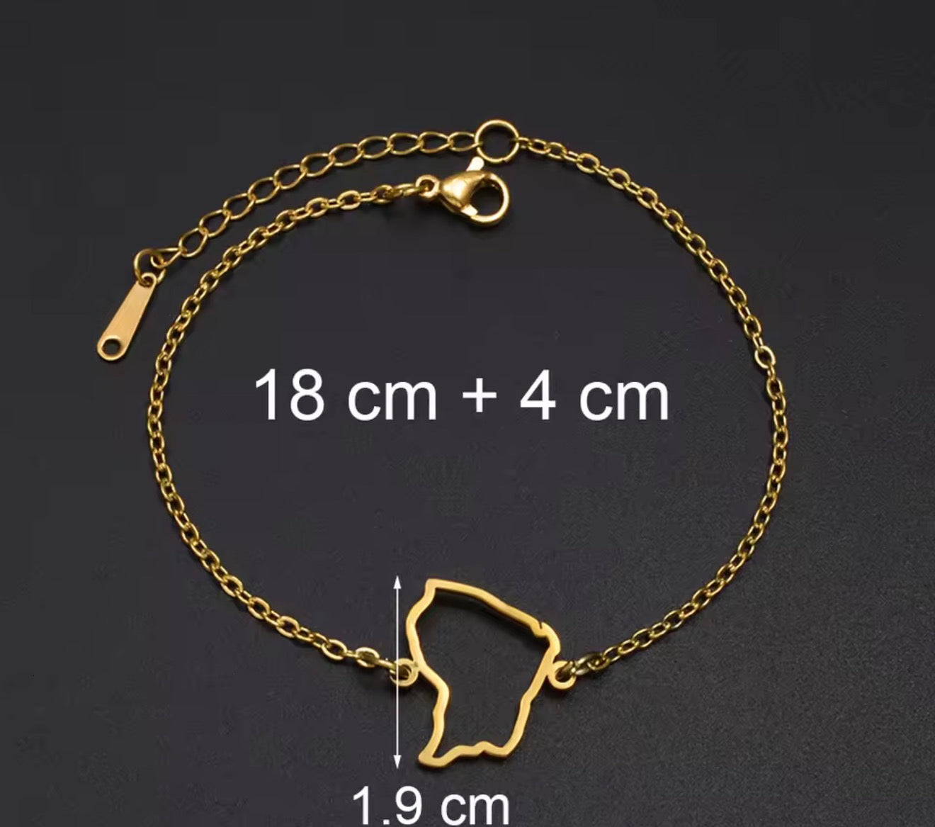 ✨⛓️ Bracelet, chaine de cheville ou collier en Acier Inoxydable rond – Carte de la Guadeloupe