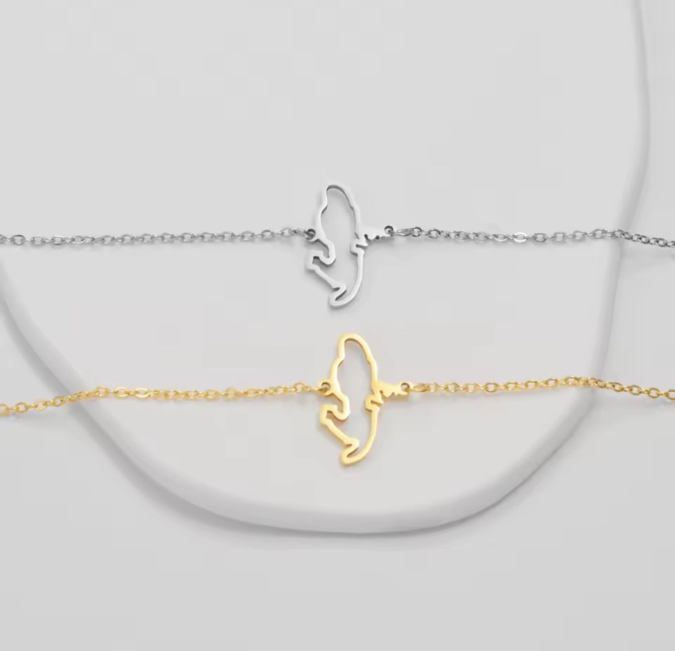 ✨⛓️ Bracelet, chaine de cheville ou collier en Acier Inoxydable rond – Carte de la Guadeloupe