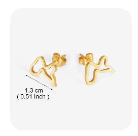✨ Boucles d’Oreilles en Acier Inoxydable – Carte de la Guadeloupe, Martinique 🇲🇶, Guyane 🇬🇫 & Réunion 🇷🇪