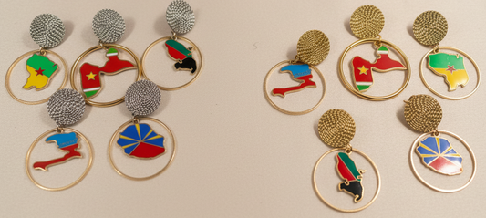 🌺 Boucles d’oreilles créole « KAWINA » Antilles/Guyane