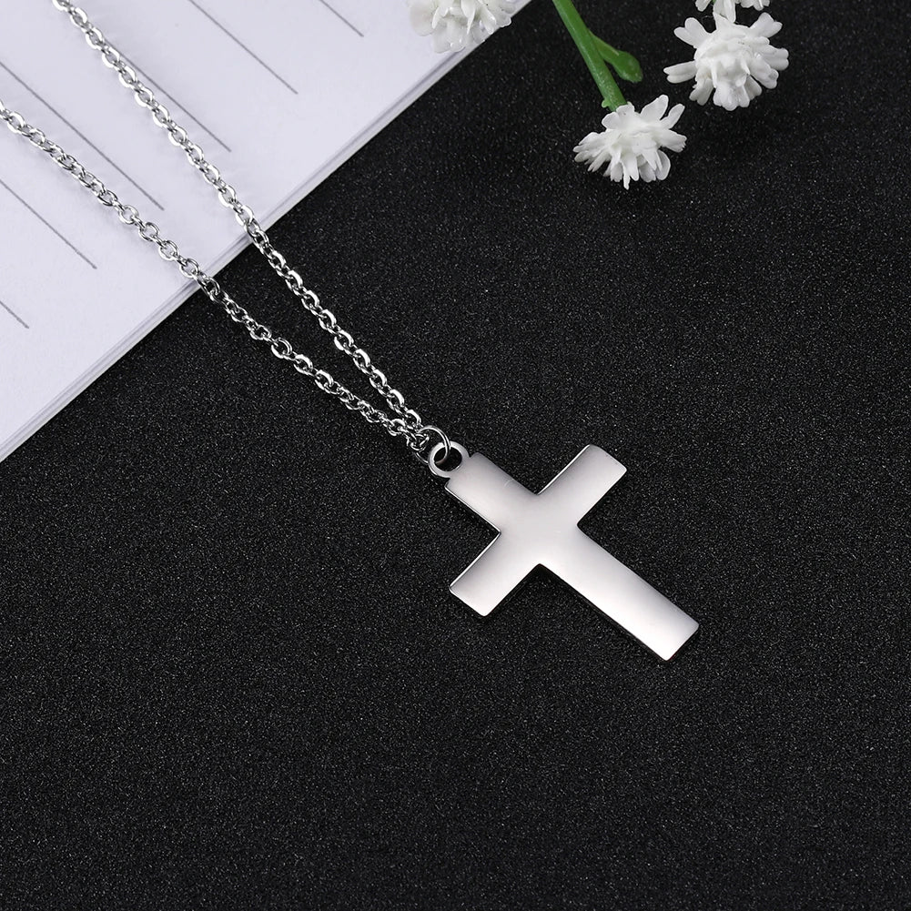 ✨ Collier avec Pendentif Croix Jésus en Acier Inoxydable