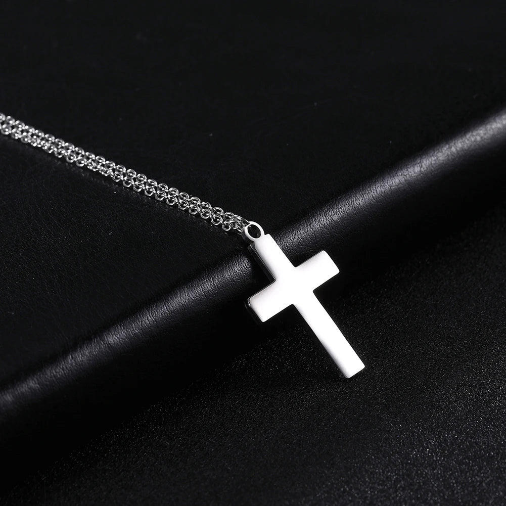 ✨ Collier avec Pendentif Croix Jésus en Acier Inoxydable